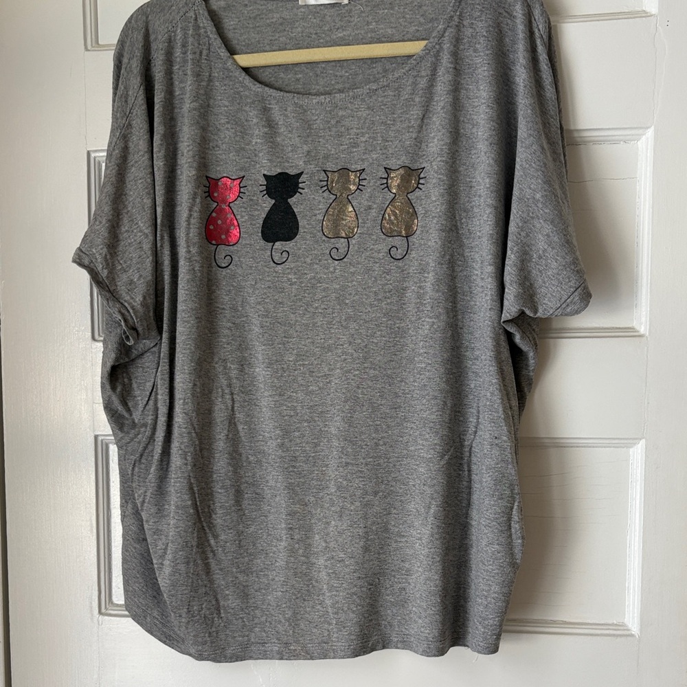 Gray T-Shirt pajama top with New Collection Label